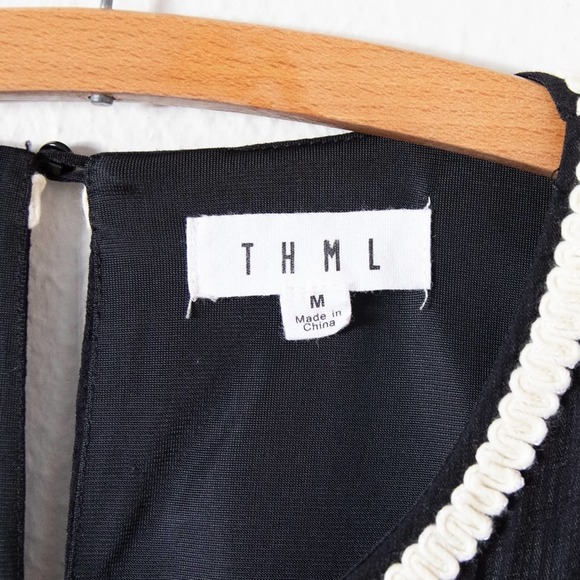 TMHL Womens Ruffle Sleeve Motif Dress Embroidered Ruffle Sleeve - Picture 4 of 6